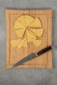 Cut corn tortillas