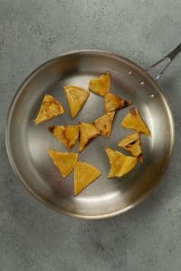 Fried corn tortillas for Chilaquiles Verdes