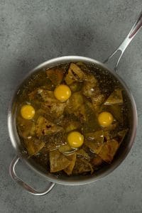 Chilaquiles Verdes before baking